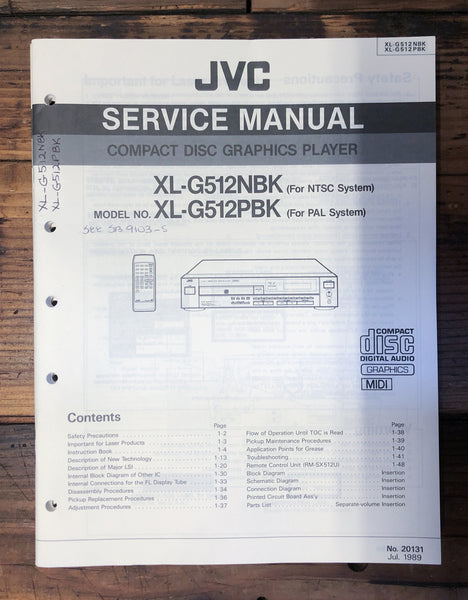 JVC XL-G512N NBK PBK CD Player  Service Manual *Original*