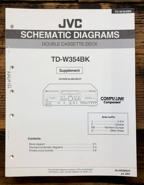 JVC TD-W354 Cassette Supp. Service Manual *Original*