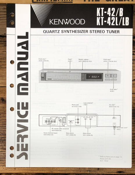 Kenwood KT-42 KT-42L -42B -42LB Tuner  Service Manual *Original*