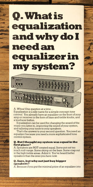 AudioControl  D-520 Equalizer Fold Out Dealer Brochure *Orig*