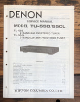 Denon TU-550 TU-550L Tuner  Service Manual *Original*