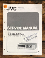 JVC KD-D4 Cassette  Service Manual *Original*