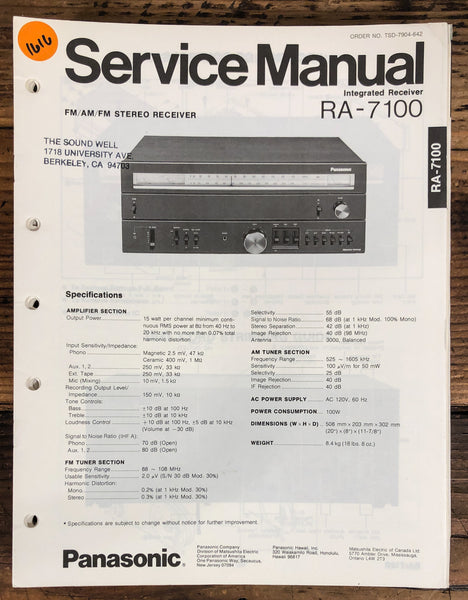 Technics RA-7100 Receiver  Service Manual *Original*