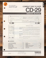 Yamaha CD-29 CD Player  Service Manual *Original*