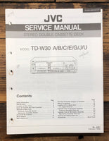 JVC TD-W30 Cassette  Service Manual *Original*
