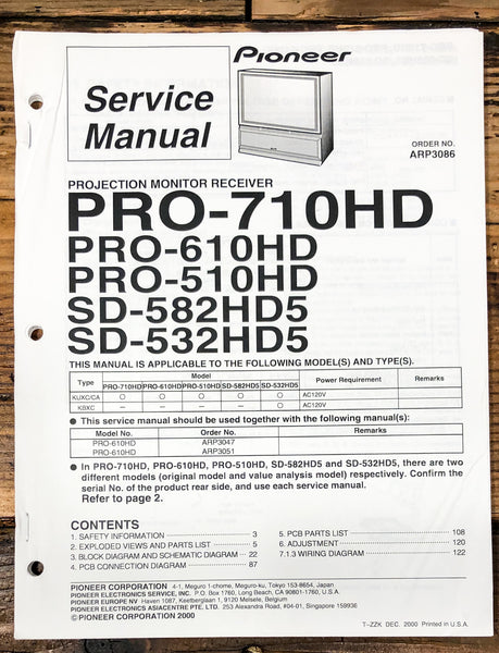Pioneer PRO-710HD -610HD -510HD -582HD5 -532HD5  Service Manual *Original*