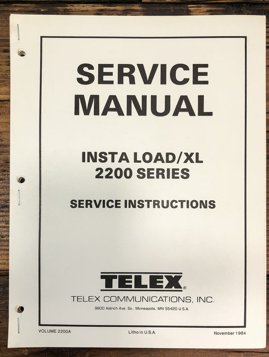 Telex  Insta-Load XL 2200 Series Projector Service Manual *Original*