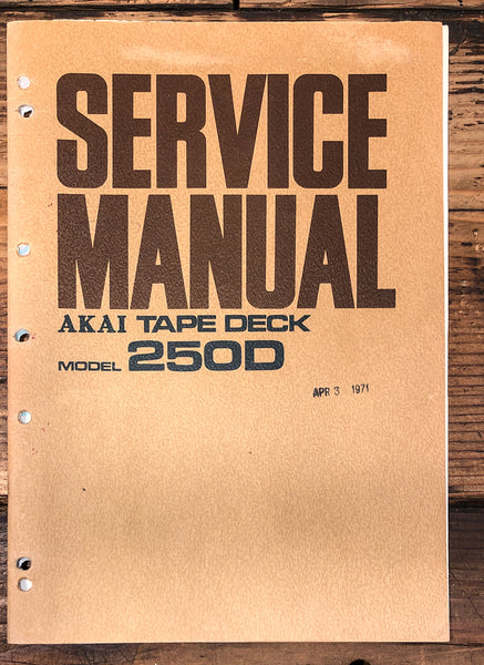 Akai Model 250D  Service Manual *Original*