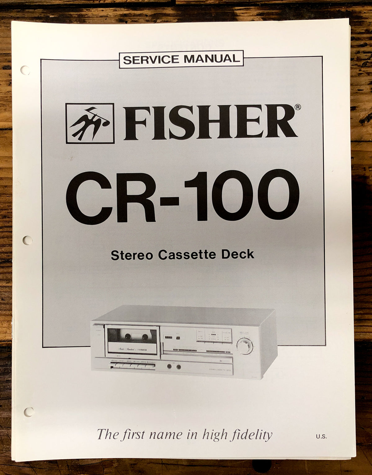 Fisher CR-100 Cassette Deck  Service Manual *Original*