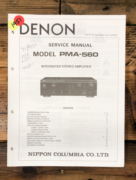 Denon PMA-560 Amplifier  Service Manual *Original*