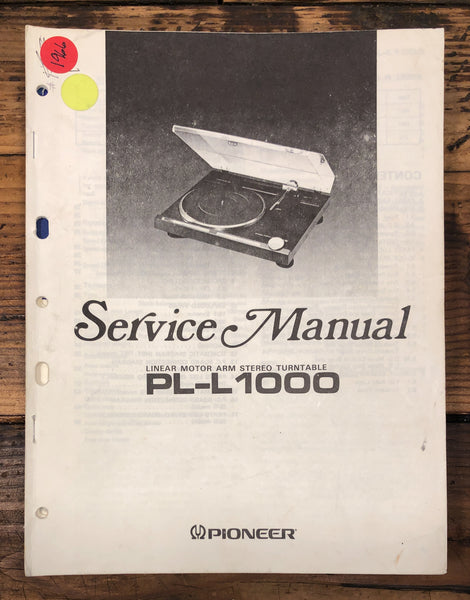 Pioneer PL-L1000 Record Player / Turntable  Service Manual *Original*