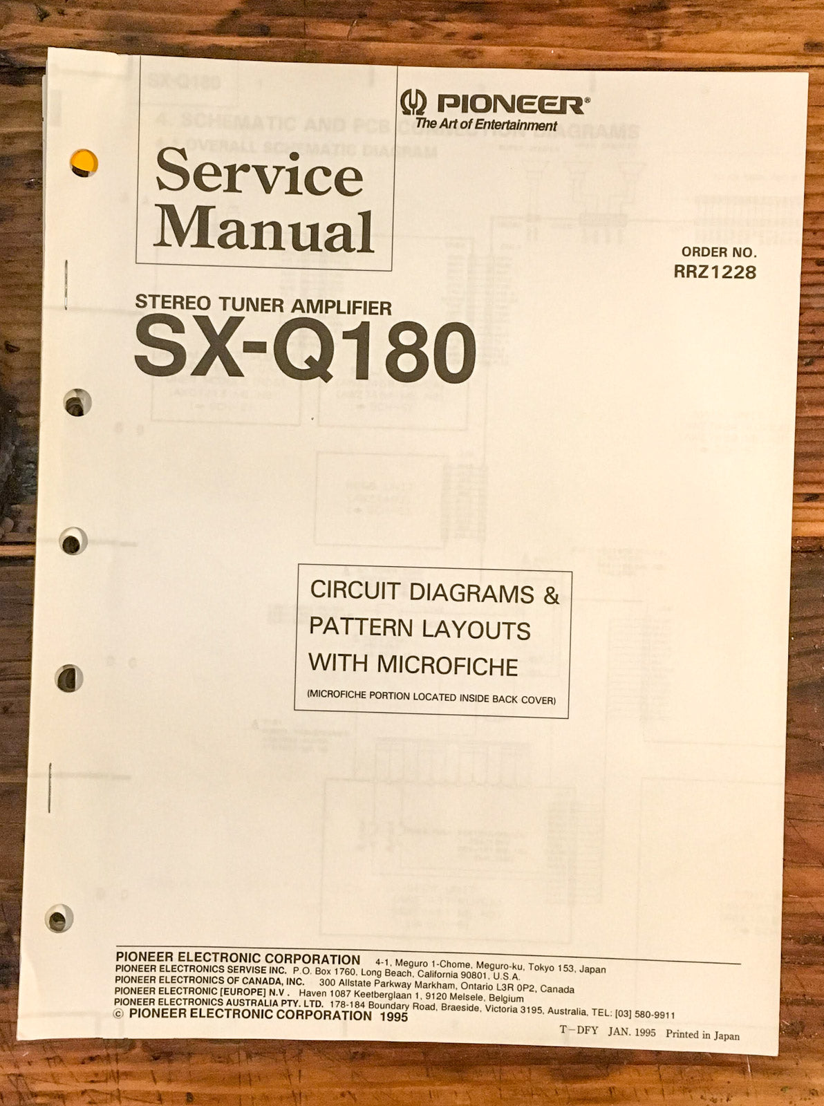 Pioneer SX-Q180 Receiver  Service Manual *Original*