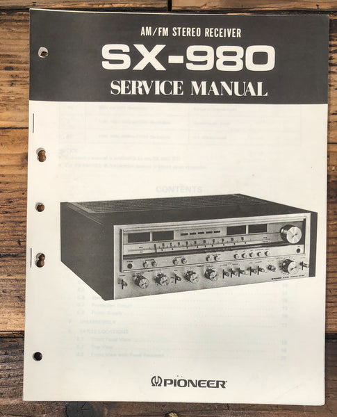 Pioneer SX-980 Receiver Service Manual *Original* #1