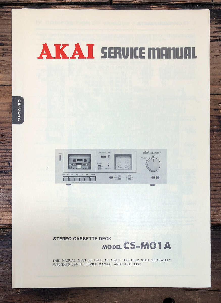 Akai CS-M01A Cassette Service Manual *Original*