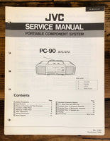 JVC PC-90 Stereo / Boombox  Service Manual *Original*