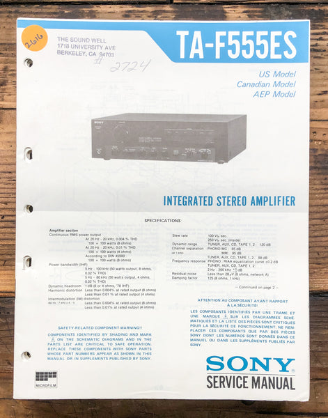 Sony TA-F555ES Amplifier  Service Manual *Original*