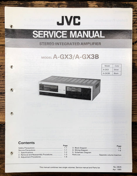 JVC A-GX3 A-GX3B Amplifier  Service Manual *Original*