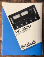 McIntosh MC-2500 MC2500 Amplifier  Owner / User Manual *Original* #2