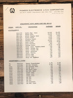 Pioneer SX-440 Receiver Parts ListManual *Original*