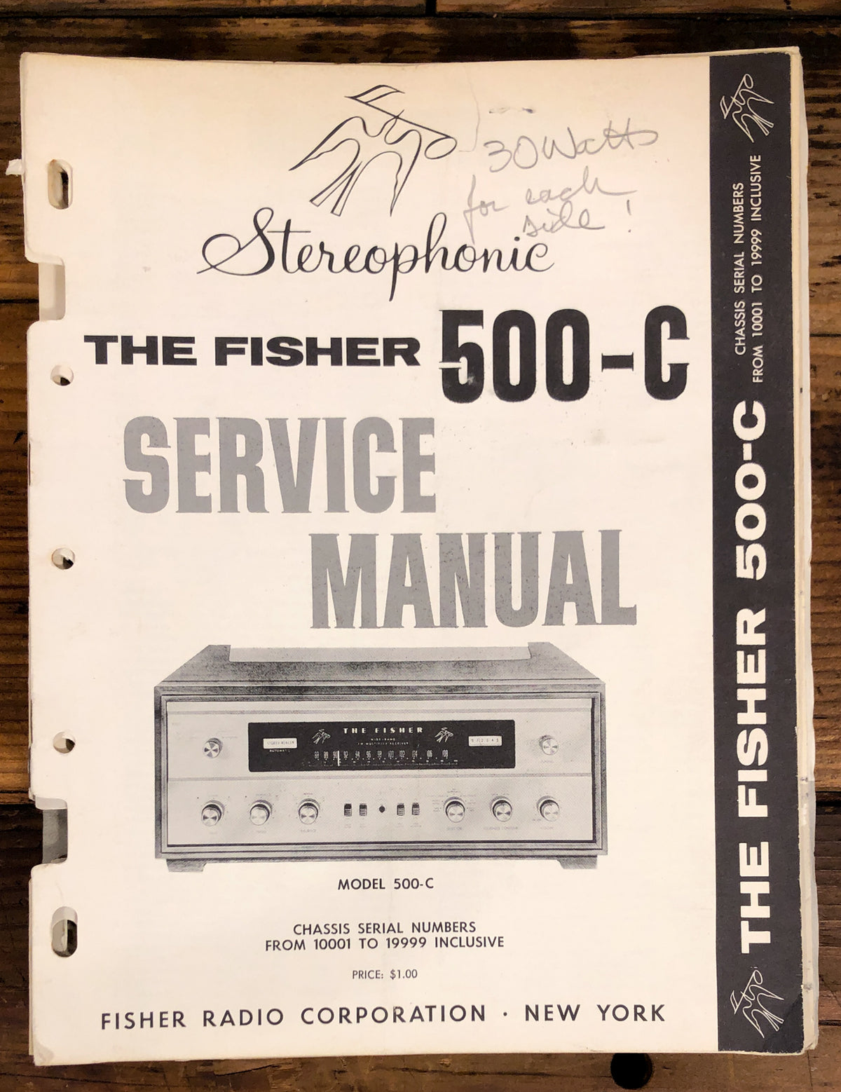 Fisher Model 500-C Receiver  Service Manual *Original* #2