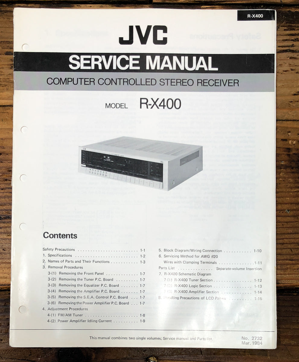 JVC R-X400 Amplifier Service Manual *Original*