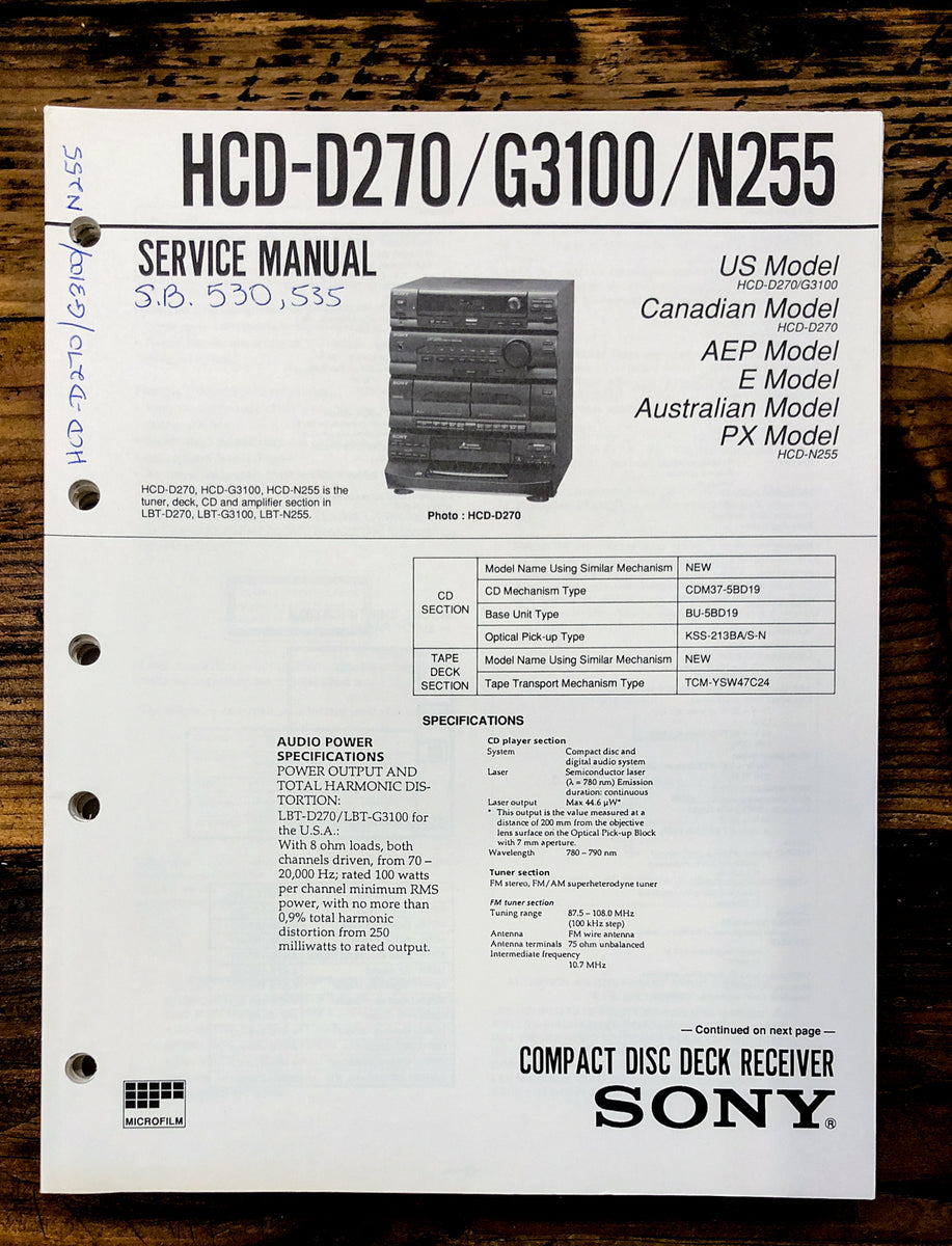 Stereo Service Manual *Original* – Vintage Audio Store - Vintage ...