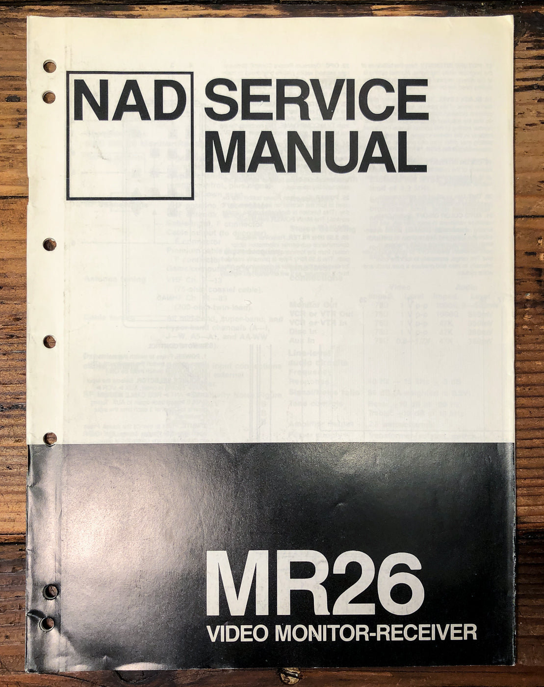 NAD MR-26 MR26 TV Service Manual *Original*