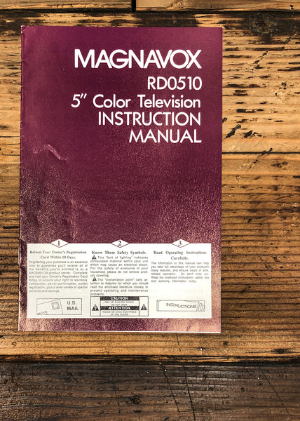 Magnavox RD510 Color TV Owners / User Manual *Original*