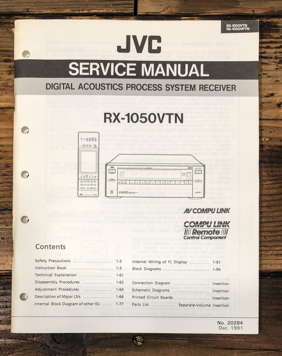 JVC RX-1050VTN RX-1050 VTN Receiver Service Manual *Original*