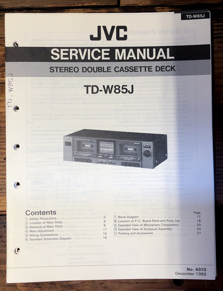 JVC TD-W85 TD-W85J   Service Manual *Original*