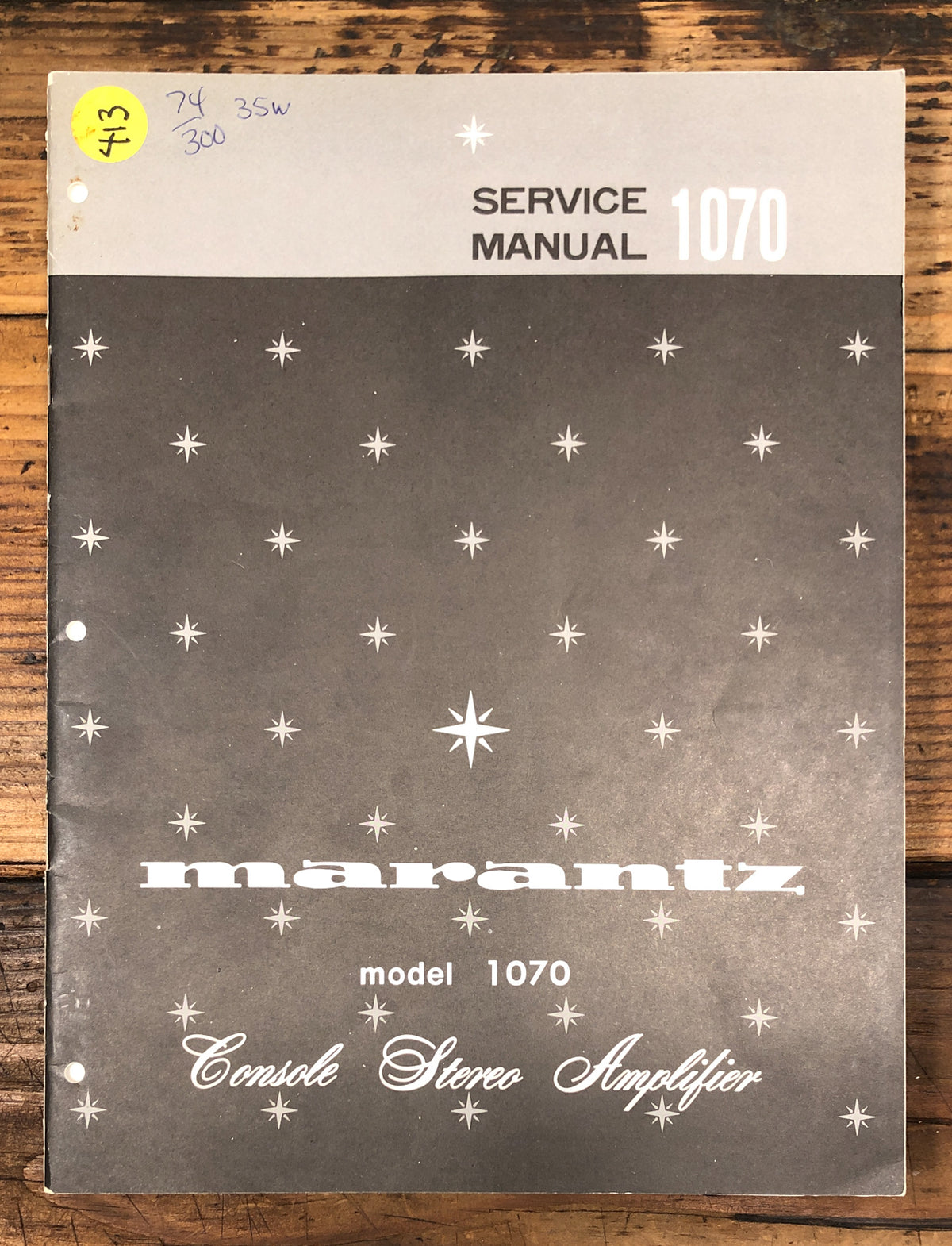 Marantz Model 1070 Amplifier  Service Manual *Original*