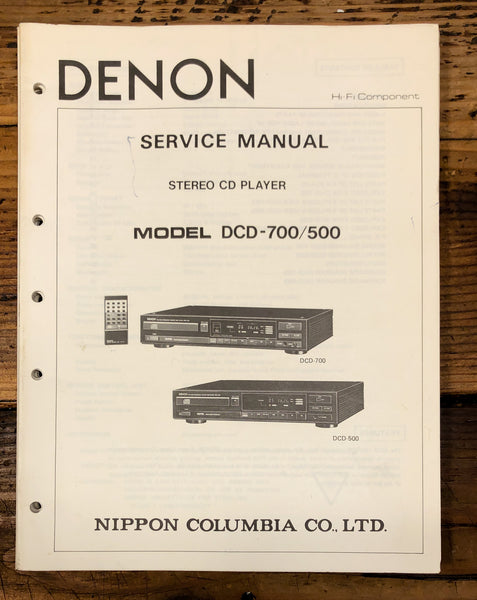 Denon DCD-500 DCD-700 CD Player Service Manual *Original*