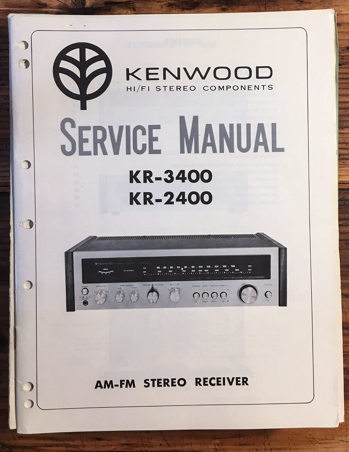 Kenwood KR-2400 KR-3400 Receiver  Service Manual *Original*