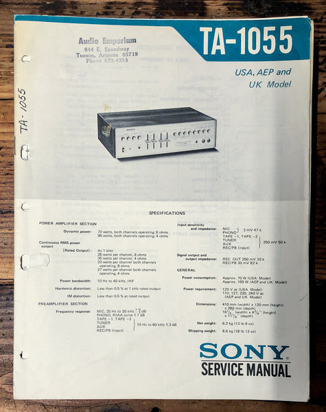 Sony TA-1055 Amplifier  Service Manual *Original*