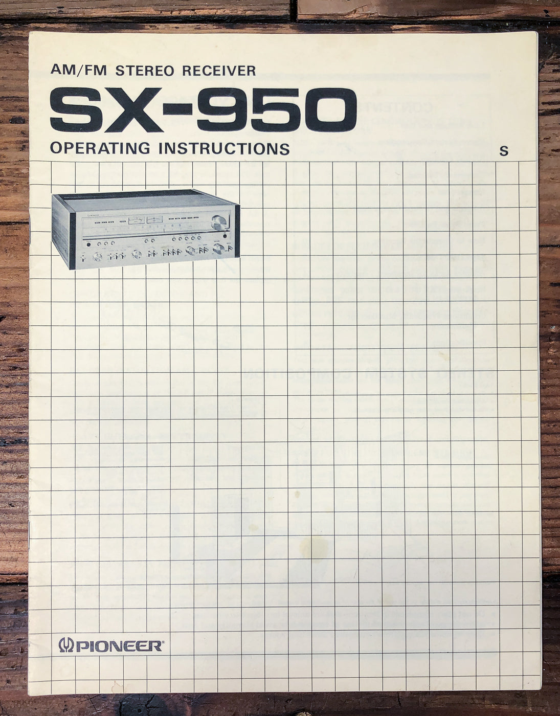 Pioneer SX-950 Receiver Owners / User Manual *Original*