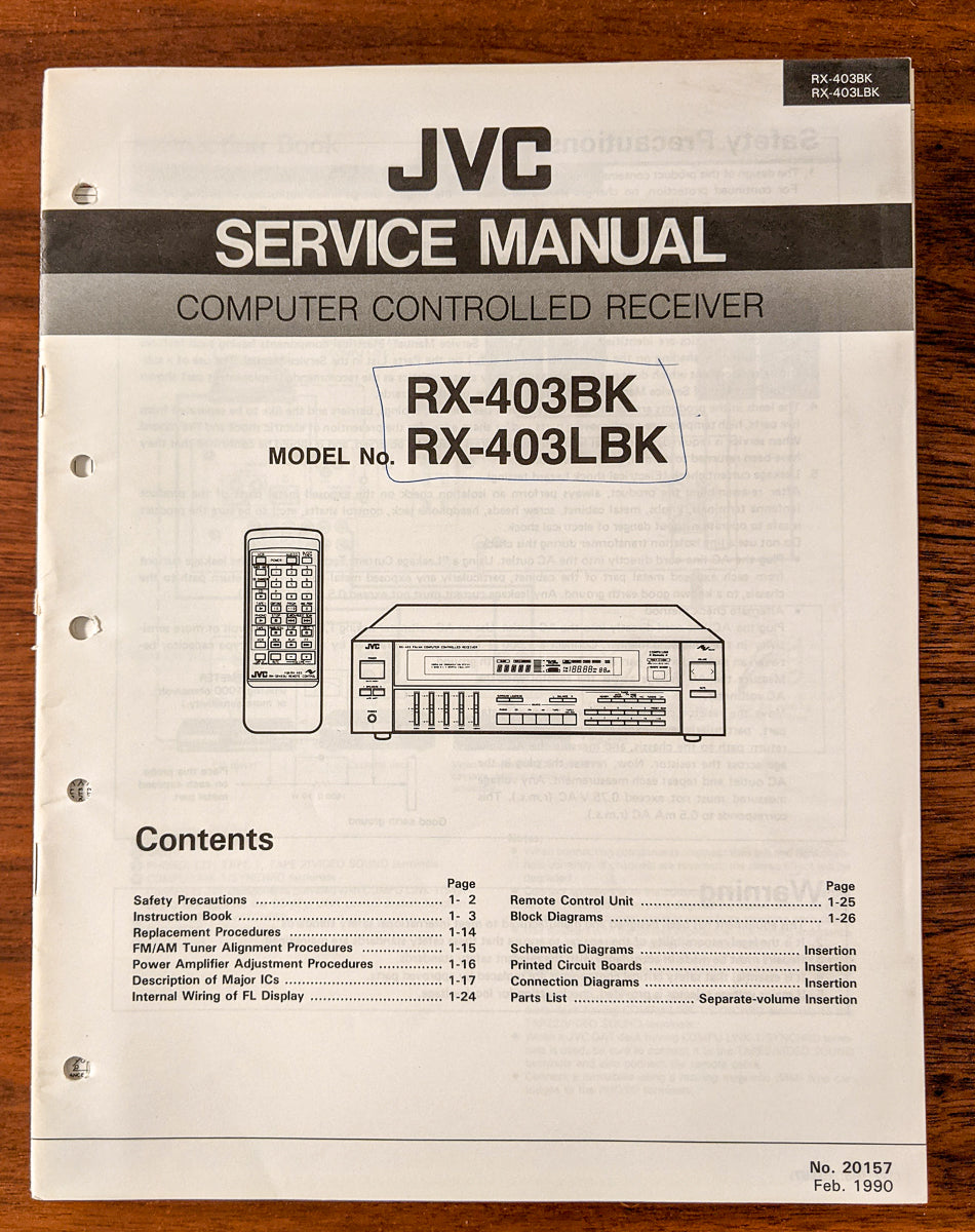 JVC R-403 BK LBK Receiver Service Manual *Original*