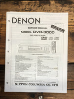 Denon DVD-3000 DVD Player  Service Manual *Original*