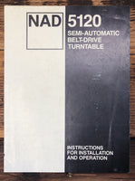 NAD Model 5120 Record Player / Turntable  Owner / User Manual *Original* #2