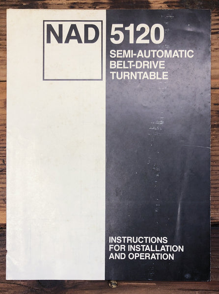 NAD Model 5120 Record Player / Turntable  Owner / User Manual *Original* #2