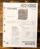 Sony HCD-H305G Stereo  Service Manual *Original*