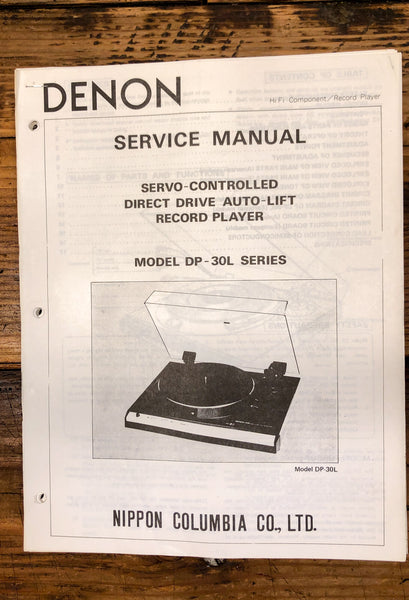Denon DP-30L Record Player / Turntable Service Manual *Original*