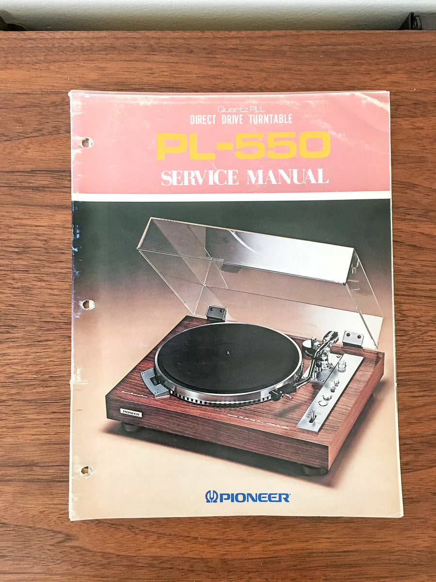 Pioneer PL-550 Record Player / Turntable Service Manual *Original*