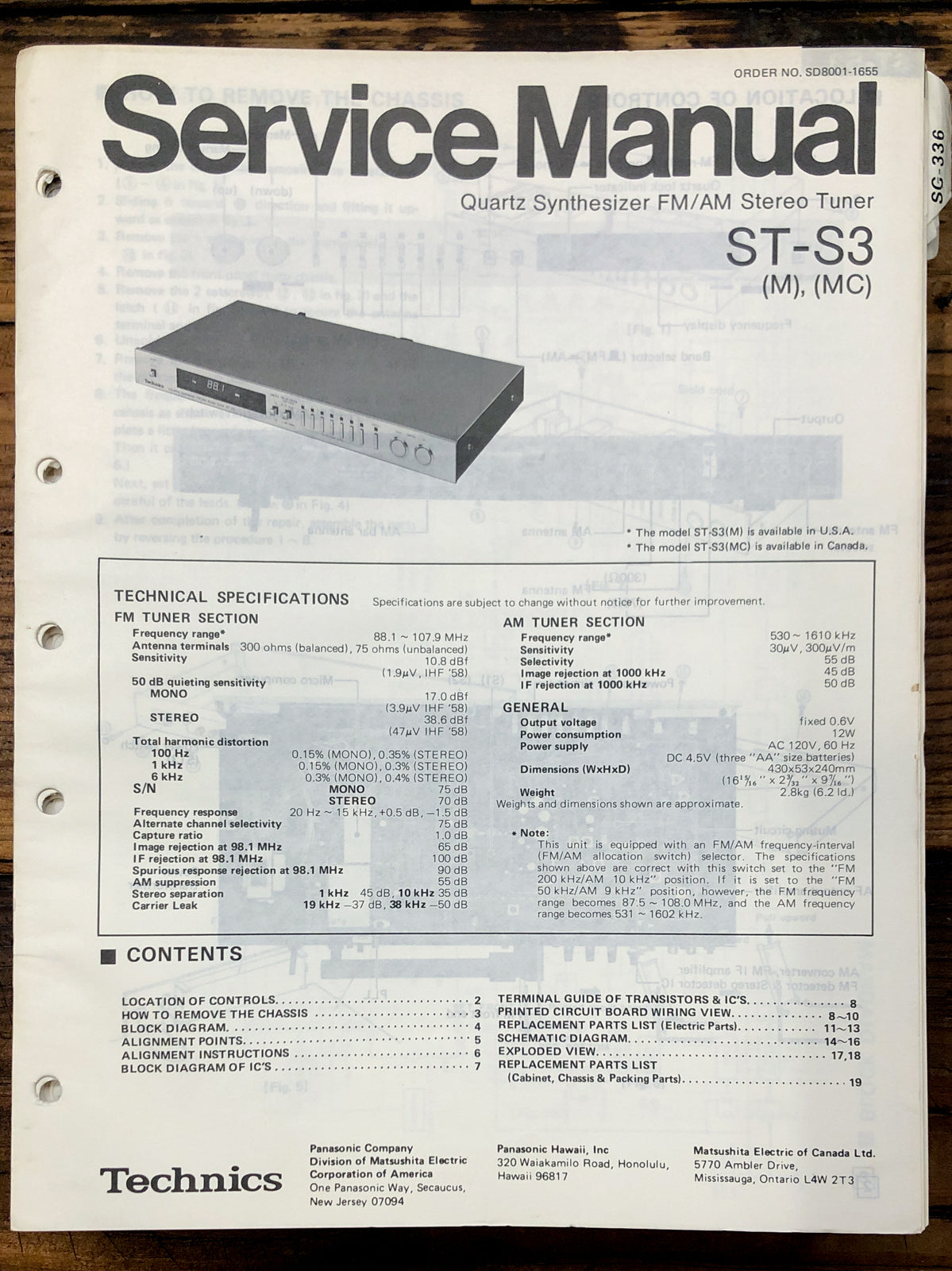 Technics ST-S3 Tuner  Service Manual *Original*