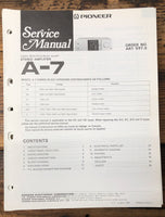 Pioneer A-7 Amplifier  Service Manual *Original*