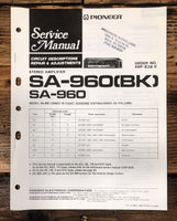 Pioneer SA-960 Amplifier Service Manual *Original*