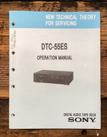 Sony DTC-55ES DAT Tape Deck Operation Theory Manual  *Original*