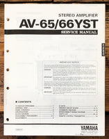Yamaha AV-65 AV-66 YST Amplifier  Service Manual *Original*