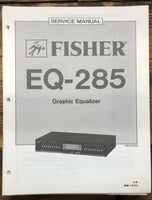 Fisher EQ-285 Equalizer  Service Manual *Original*