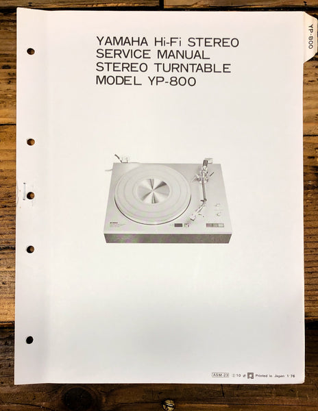 Yamaha YP-800 Record Player / Turntable  Service Manual *Original*