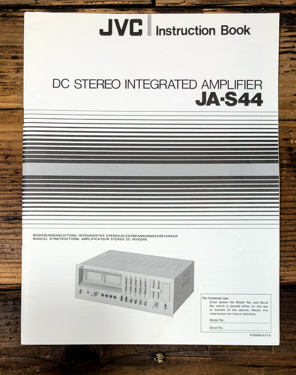 JVC JA-S44 Amplifier Owners / User Manual *Original*